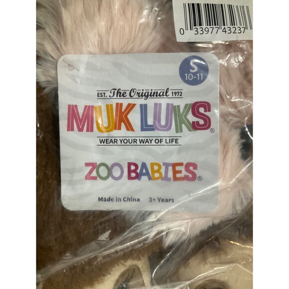 NWT MUK LUKS Unisex-Child Girl's Zoo Friends Slipper Bootie Size: 10-11 - Picture 5 of 7